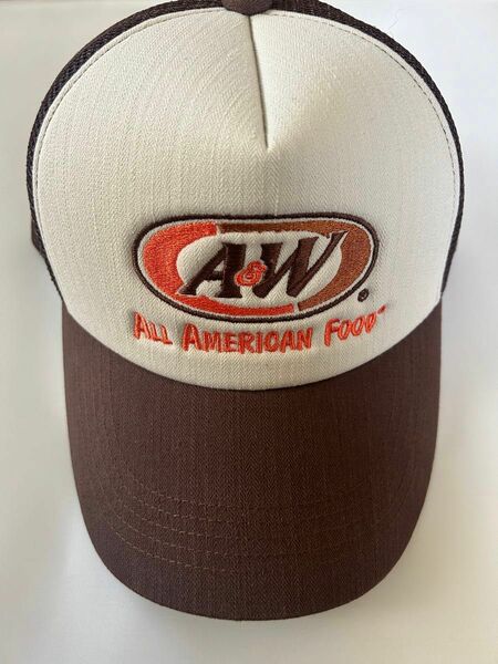 A&W 沖縄 ロゴメッシュキャップ　ブラウン　帽子