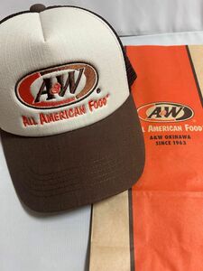 A&W メッシュロゴ キャップ ブラウン 正規品 タグ付き 新品未使用