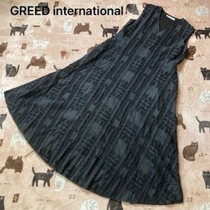 GREED internationalジャガードドレス ワンピース ノースリーブ ワンピース ノースリーブワンピース