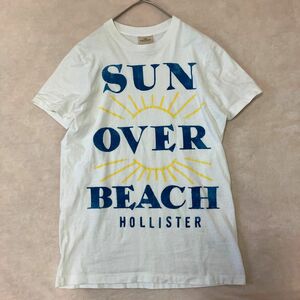 HOLISTER刺繍Tシャツ　春夏用　Mサイズmen's 半袖 トップス プリントTシャツ 白