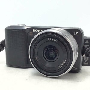 カメラ Sony α NEX-3 / E 16mm F2.8 SEL16F28 ミラーレス一眼レフ セット品 現状品 [1703HJ]