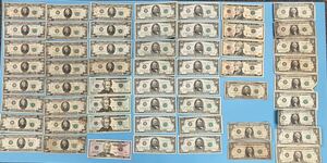 アメリカ 旧紙幣 外国紙幣 ドル紙幣 額面合計1366ドル 現状品 1ドル×11枚 5ドル×1枚 10ドル×4枚 20ドル×23枚 50ドル×17枚　