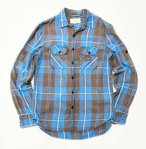 衝撃プライス！【大人ベーシックモデル！】【DENIM&SUPPLY RALPH LAUREN ラルフローレン】長袖チェックシャツ【サイズXS】ブルー N-Q40