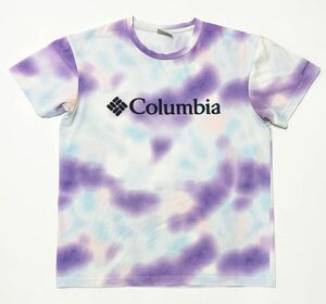 衝撃プライス！【XL！】【最強アウトドアギア！】【Columbia コロンビア】染め 総柄 オリジナルロゴ 半袖Tシャツ カラフル N-R9