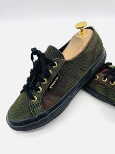 衝撃プライス！【入手困難希少モデル！】個性派必見！最強の1足！【SUPERGA】上質ローカットスニーカー/ダークラメ系/表記37