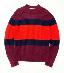 衝撃プライス！【大人ベーシックモデル！】【TOMMY HILFIGER トミーヒルフィガー】セーター【サイズM】ボルドー ネイビー マルチ N-Q90