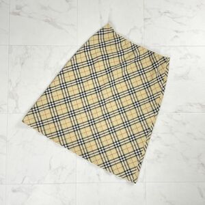 BURBERRY BLUE LABEL バーバリーブルーレーベル ウール ノバチェック フレアスカート ペチコート レディース ベージュ サイズ38*OC493