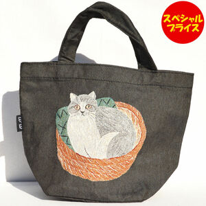 松尾ミユキ Matsuo Miyuki ミニトートバッグ Matsuo Miyuki Mini boat bag BK ねこ 猫 110365 ブラック