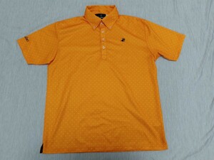 ☆美品☆【Paradiso】パラディーゾ メンズ 半袖ポロシャツ オレンジ サイズL ゴルフウェア GOLF スポーツ ファッション シャツ