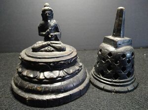 セール継続中インドネシア仏教遺跡のスツーパレプリカ鋳鉄製　 アンティーク