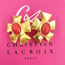 クリスチャンラクロワ 1849 Christian Lacroix イヤリング ピアス ヴィンテージ レア ゴールド アクセサリー カラーストーン スター_画像1