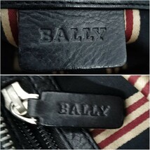 BALLY 1815 バリー メンズ セカンドバッグ ●ダブルジップ 手持ち 鞄 クラッチバッグ ビジネス ●トレスポ レザー 本革 ブラック 黒_画像9