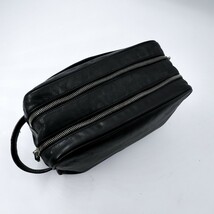 BALLY 1815 バリー メンズ セカンドバッグ ●ダブルジップ 手持ち 鞄 クラッチバッグ ビジネス ●トレスポ レザー 本革 ブラック 黒_画像4