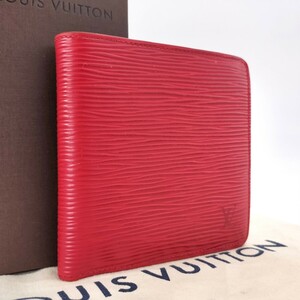 極美品● ルイヴィトン 1866 LOUIS VUITTON ミュルティ エピ ポルトフォイユ マルコ 折り財布 財布 ウォレット レッド 赤