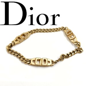  Christian Dior 1835 Gold CD Logo bracele Vintage 