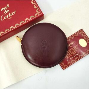 [ new goods unused ] Cartier 1763 Cartier Must line round coin case coin perth change purse . men's lady's * fixtures equipping 
