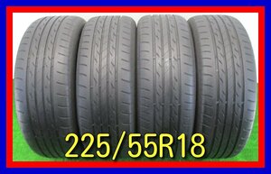 ■中古タイヤ■　225/55R18 98V BRIDGESTONE NEXTRY ECOPIA エルグランド デリカD:5 フォレスター等 夏タイヤ 激安 送料無料 B562