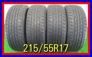 ■中古タイヤ■　215/55R17 94V BRIDGESTONE NEXTRY ECOPIA オデッセイ ヴェゼル エスティマ等 夏タイヤ オンロード 激安 送料無料 B570