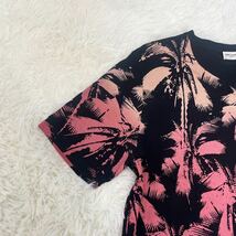 【希少XXL】 サンローラン SAINT LAURENT 半袖 Tシャツ カットソー パームツリー アロハ リゾート ヤシの木 ブラック グラデーション 20SS_画像5