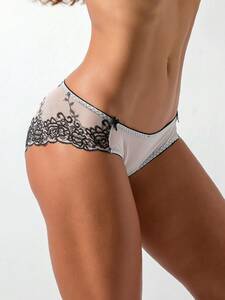 インティメート ショーツ 女性用セクシー 透明なメッシュ繊細な刺繍デコレーション 三角ショーツ 4個セット