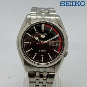 【可動品/美品】SEIKO セイコー ５ 腕時計 7S26-01V0 文字盤 ブラツク色 自動巻き