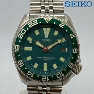 【可動品】SEIKO セイコー ダイバーズウォッチ オートマチック デイド 17石 腕時計 ベゼル・文字盤/グリーン系 7002-7000