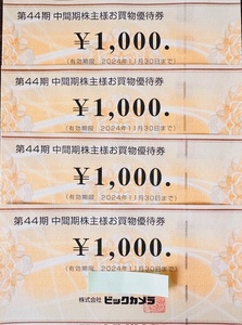 ★ビックカメラ株主優待券4,000円分★