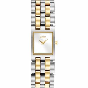 Citizen Eco-Drive Women's White Dial Two-Tone Stainless Dress Watch EX1304-51A 海外 即決