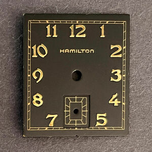 NOS Hamilton Vintage Original Black Gilt Square Dial New Old Stock 海外 即決