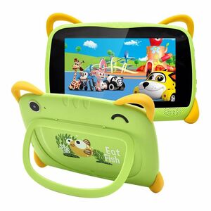 7 in Kids Tablet PC Android 10 Octa-Core Dual Cameras WiFi Bundle Case 64GB Gree 海外 即決