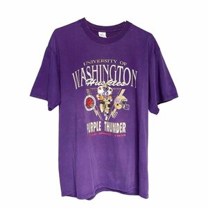 Vintage 1992 University of Washington Rose Bowl t shirt purple thunder size XL 海外 即決