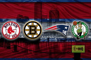 Boston Sports Teams 16x20in Poster Red Sox Patriots Celtics Bruins Free Ship 海外 即決