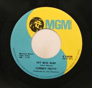 Country Nm! 45 Conway Twitty - Hey Miss Ruby / Walk On By On Mgm 海外 即決
