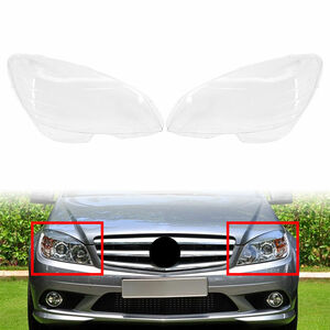 1 Pair Headlight Lens Cover For Mercedes Benz C Class W204 2008-2011 2048208761 海外 即決