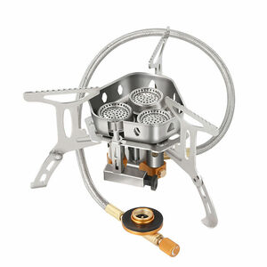 5800W Foldable Windproof Camping Gas Stove Outdoor Cooking Gas Split Burner 海外 即決