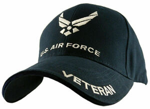 NEW USAF U.S. Air Force Veteran Baseball cap hat. Navy Blue 5342 海外 即決