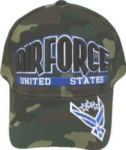 CAMO "UNITED STATES AIR FORCE" EMBROIDERED ADJUSTABLE CAP 海外 即決