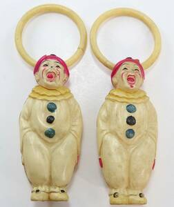 Celluloid Clown Ornaments Vintage Japan Ando Togoro Workshop Antique Toy dolls 海外 即決