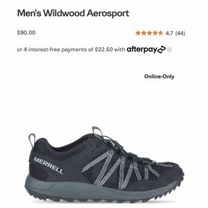メレル ブラック men’s aerosport wildwood メッシュ shoes 26.5cm(US8.5) 海外 即決