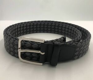 Orciani Black and Gray Braided Belt Size 100 海外 即決