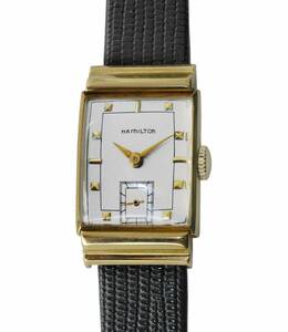 Vintage 1940's HAMILTON 18k Yellow Gold Fancy Antique Men's Watch "Gordon" 海外 即決