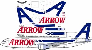 Arrow Air Lockheed L-1011 300 Tristar Pointerdog7 decals for Airfix 1/144 kit 海外 即決