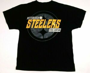 PITTSBURGH STEELERS Men's T-Shirt Large Black 2013 Schedule Steel Curtain 海外 即決