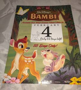 EXTREMELY RARE DISNEY! Bambi 55th Anniversary countdown calendar promo 海外 即決