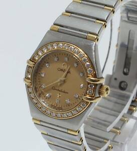 Omega 1267.15.00 Constellation 18K Gold Diamond Ladies Quartz Watch (Swiss Made) 海外 即決