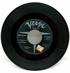 Ricky Nelson 45 RPM "I'm Walkin' /" - "A Teenager's Romance" G+ 9 海外 即決