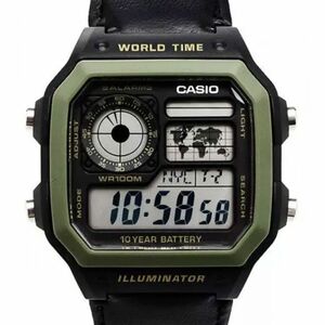 Casio AE1200WHB-1B Men's Illuminator World Time Digital Watch 海外 即決