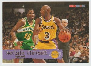 1995-96 Hoops Basketball #81 Sedale Threatt - Los Angeles Lakers 海外 即決