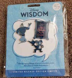 Disney Wisdom Pin Set Genie Aladdin Abu October Limited Release 海外 即決