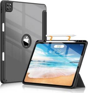For iPad Pro 12.9 6th Gen 2022 Magnetic Case,Shockproof,Slim Stand Cover Black 海外 即決
